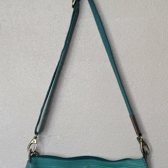 Fossil Morgan Large Zip Top Crossbody/Messenger Bag Maroon Leather - Picture 6 of 10